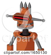 Orange Mech With Cone Head And Speakers Mouth And Visor Eye And Three Spiked