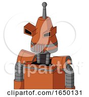 Orange Mech With Cone Head And Vent Mouth And Angry Eyes And Single Antenna