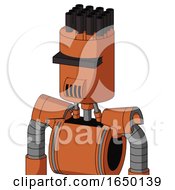 Orange Mech With Cylinder Head And Speakers Mouth And Black Visor Cyclops And Pipe Hair