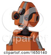 Orange Mech With Droid Head And Happy Mouth And Three Eyed