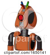 Orange Mech With Droid Head And Pipes Mouth And Cyclops Eye And Wire Hair