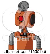 Orange Mech With Multi Toroid Head And Speakers Mouth And Cyclops Eye And Radar Dish Hat