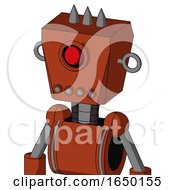 Orange Robot With Box Head And Pipes Mouth And Cyclops Eye And Three Spiked