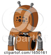 Orange Robot With Bubble Head And Bug Eyes And Double Antenna