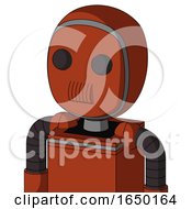 Orange Robot With Bubble Head And Speakers Mouth And Two Eyes