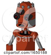 Orange Robot With Dome Head And Round Mouth And Three Eyed