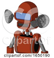Orange Robot With Dome Head And Square Mouth And Large Blue Visor Eye