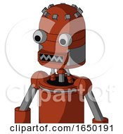 Orange Robot With Dome Head And Square Mouth And Two Eyes
