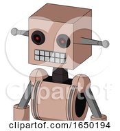 Light Peach Mech With Box Head And Keyboard Mouth And Black Glowing Red Eyes