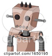 Light Peach Mech With Box Head And Pipes Mouth And Two Eyes And Three Dark Spikes