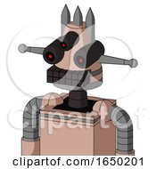 Light Peach Mech With Cone Head And Keyboard Mouth And Three Eyed And Three Spiked