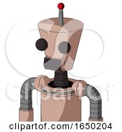 Light Peach Mech With Cylinder Conic Head And Dark Tooth Mouth And Two Eyes And Single Led Antenna