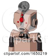 Light Peach Mech With Mechanical Head And Round Mouth And Cyclops Compound Eyes And Radar Dish Hat