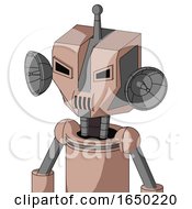 Light Peach Mech With Mechanical Head And Speakers Mouth And Angry Eyes And Single Antenna