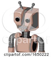 Light Peach Mech With Mechanical Head And Square Mouth And Two Eyes And Double Antenna