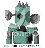 Green Mech With Cylinder Head And Black Cyclops Eye And Three Spiked