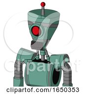 Green Mech With Vase Head And Dark Tooth Mouth And Cyclops Eye And Single Led Antenna