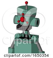 Green Mech With Vase Head And Keyboard Mouth And Cyclops Compound Eyes And Single Led Antenna