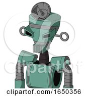 Green Mech With Vase Head And Vent Mouth And Angry Eyes And Radar Dish Hat