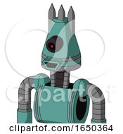 Greenish Mech With Cone Head And Happy Mouth And Black Cyclops Eye And Three Spiked