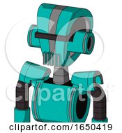 Greenish Robot With Droid Head And Vent Mouth And Black Visor Cyclops