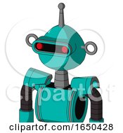 Greenish Robot With Rounded Head And Visor Eye And Single Antenna