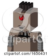 Gray Robot With Box Head And Happy Mouth And Angry Cyclops And Pipe Hair