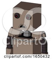Gray Robot With Box Head And Sad Mouth And Red Eyed