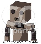 Gray Robot With Box Head And Speakers Mouth And Two Eyes