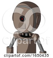 Gray Robot With Bubble Head And Speakers Mouth And Black Cyclops Eye