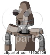 Gray Robot With Cone Head And Speakers Mouth And Two Eyes
