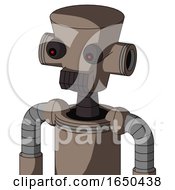 Gray Robot With Cylinder Conic Head And Dark Tooth Mouth And Red Eyed