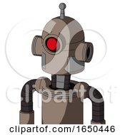 Gray Robot With Dome Head And Cyclops Eye And Single Antenna