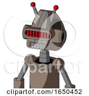 Gray Robot With Droid Head And Square Mouth And Visor Eye And Double Led Antenna