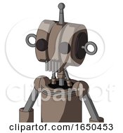 Gray Robot With Multi Toroid Head And Vent Mouth And Two Eyes And Single Antenna