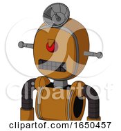 Dirty Orange Mech With Bubble Head And Keyboard Mouth And Angry Cyclops And Radar Dish Hat