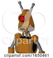 Dirty Orange Mech With Cone Head And Round Mouth And Cyclops Eye And Double Antenna