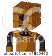 Dirty Orange Mech With Cube Head And Happy Mouth And Black Cyclops Eye
