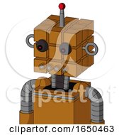 Dirty Orange Mech With Cube Head And Pipes Mouth And Red Eyed And Single Led Antenna