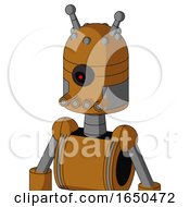 Dirty Orange Mech With Dome Head And Pipes Mouth And Black Cyclops Eye And Double Antenna