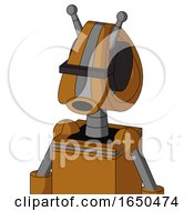 Dirty Orange Mech With Droid Head And Round Mouth And Black Visor Cyclops And Double Antenna