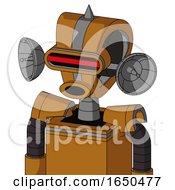 Dirty Orange Mech With Droid Head And Round Mouth And Visor Eye And Spike Tip
