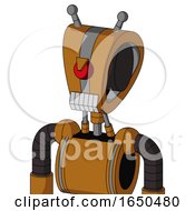 Dirty Orange Mech With Droid Head And Teeth Mouth And Angry Cyclops And Double Antenna