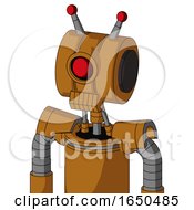 Dirty Orange Mech With Multi Toroid Head And Toothy Mouth And Cyclops Eye And Double Led Antenna