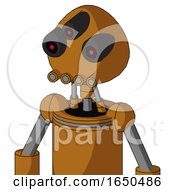 Dirty Orange Mech With Rounded Head And Pipes Mouth And Three Eyed