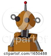 Dirty Orange Mech With Rounded Head And Toothy Mouth And Two Eyes And Single Led Antenna