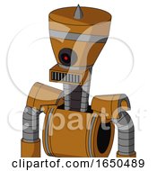 Dirty Orange Mech With Vase Head And Square Mouth And Black Cyclops Eye And Spike Tip