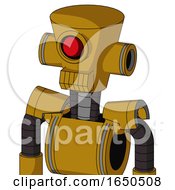 Dark Yellow Automaton With Cylinder Conic Head And Toothy Mouth And Cyclops Eye