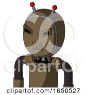 Cardboard Automaton With Bubble Head And Speakers Mouth And Angry Eyes And Double Led Antenna