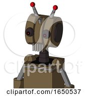 Cardboard Automaton With Multi Toroid Head And Vent Mouth And Red Eyed And Double Led Antenna